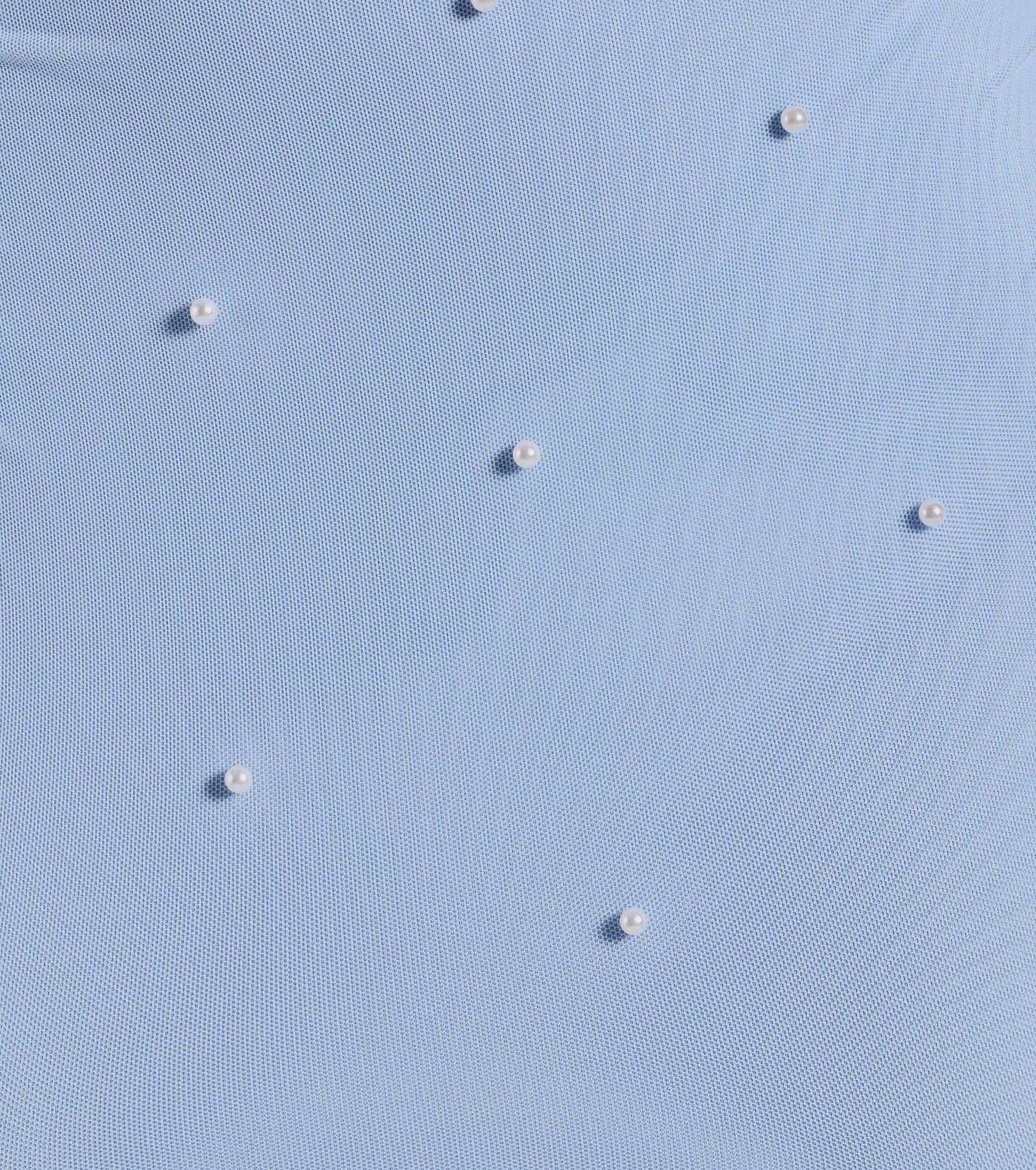 Flirty Luxe Off-The-Shoulder Faux Pearl Mini Dress - Image 4