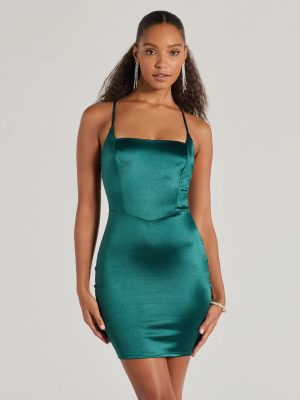 Adding Elegance Bodycon Satin Mini Dress