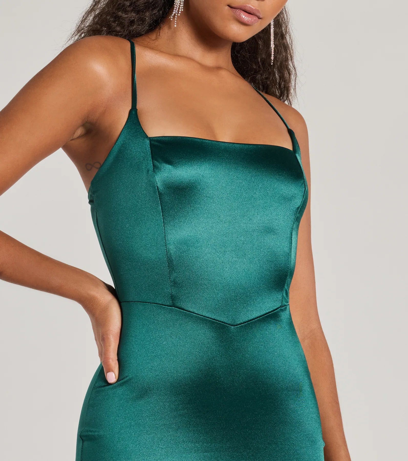 Adding Elegance Bodycon Satin Mini Dress - Image 4