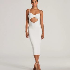 Treat Yourself Sleeveless Bow Cutout Midi Dress