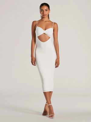 Treat Yourself Sleeveless Bow Cutout Midi Dress