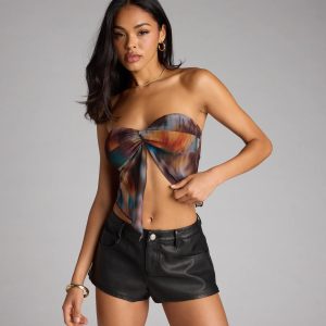 Flirty Feels Abstract Print Tube Top