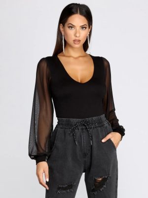 Sheer-ly Chic V-Neck Top