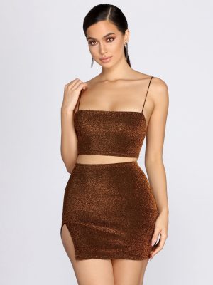 Glitter Queen Knit Crop Top