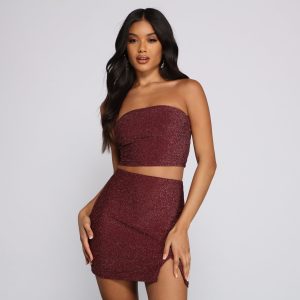 Glitter And Glam Cropped Tube Top