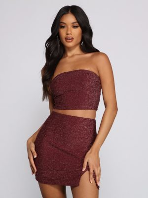 Glitter And Glam Cropped Tube Top