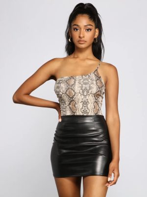 Sassy Stunner Snake Print Bodysuit
