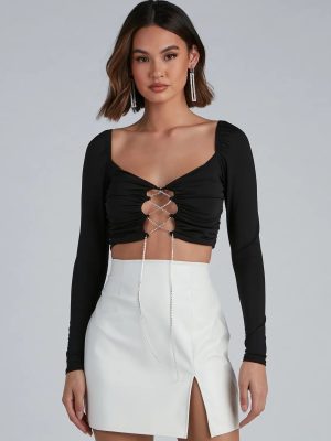 Rise And Stun Lace-Up Crop Top