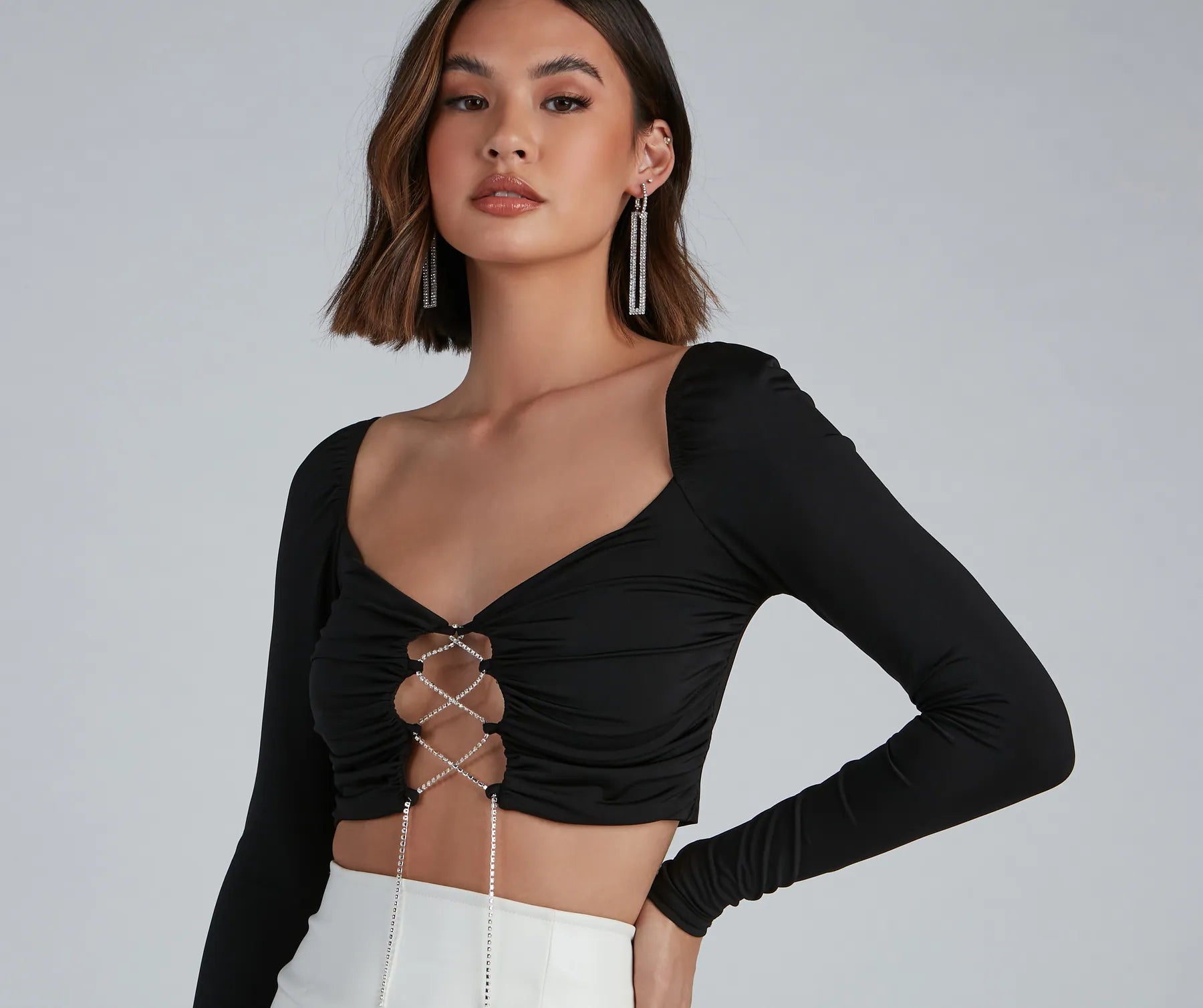 Rise And Stun Lace-Up Crop Top - Image 4