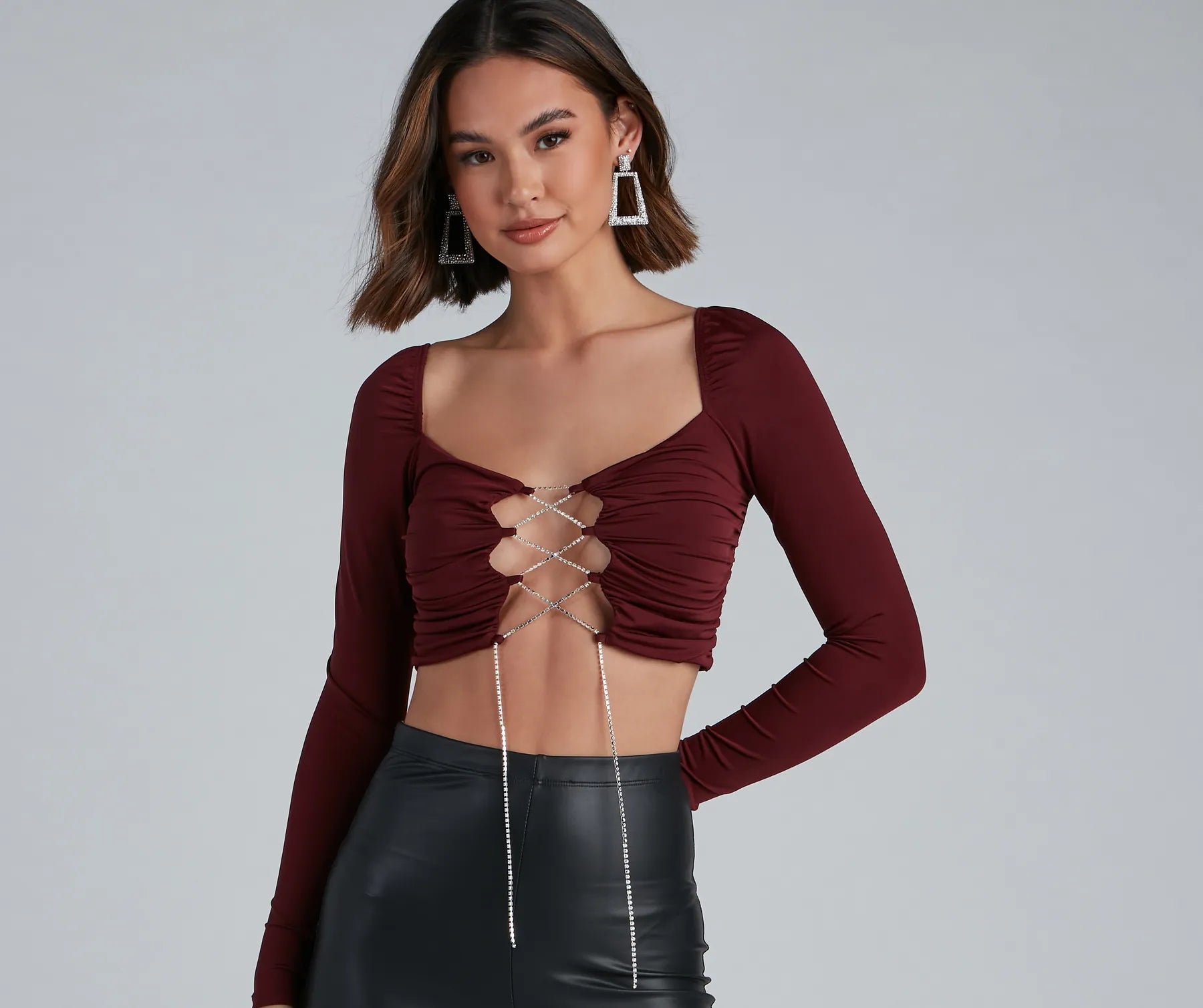 Rise And Stun Lace-Up Crop Top - Image 9