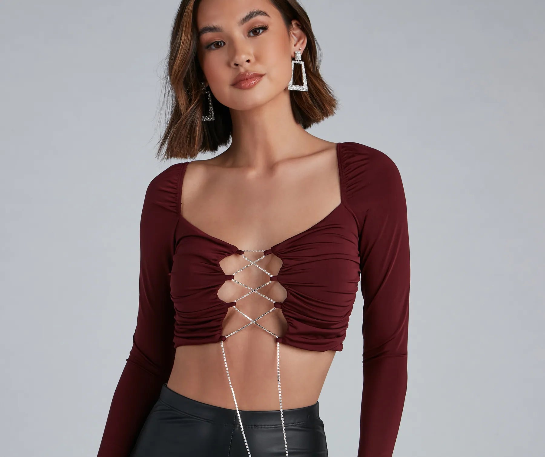 Rise And Stun Lace-Up Crop Top - Image 12