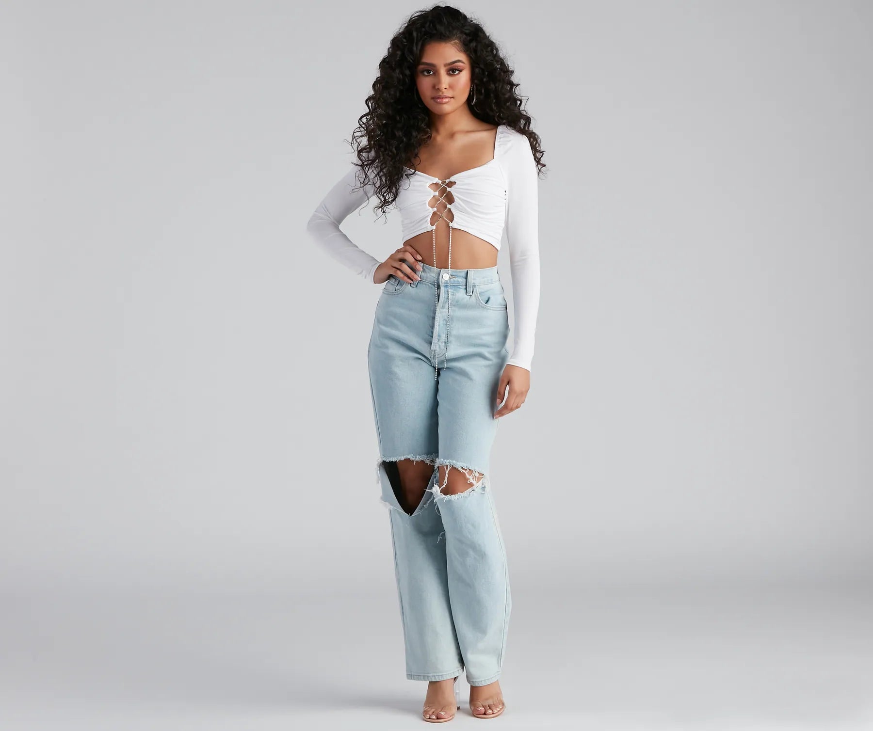 Rise And Stun Lace-Up Crop Top - Image 8
