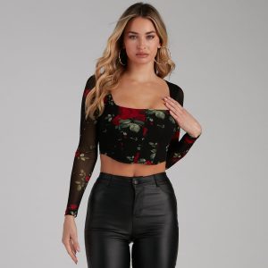 Love At First Rose Bustier Top
