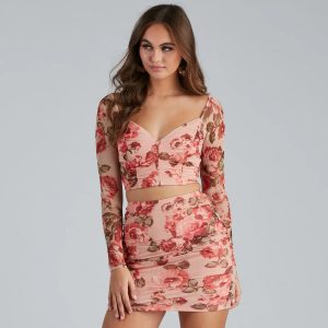 Capture Hearts Mesh Crop Top