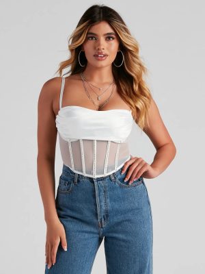 Major Glam Moves Rhinestone Bustier