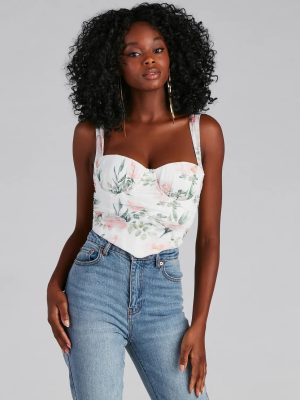 Garden Party Floral Mesh Corset