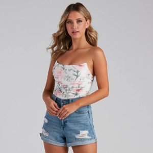 Rose Bliss Floral Mesh Corset