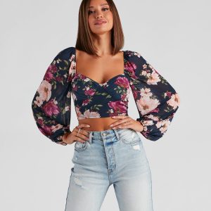 Flirty Floral Mesh Bustier