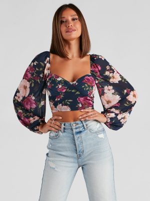 Flirty Floral Mesh Bustier