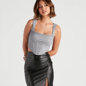 Dream In Glitter Mesh Bustier