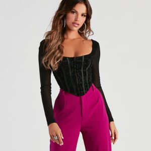 Chic Majesty Floral Lace Bustier