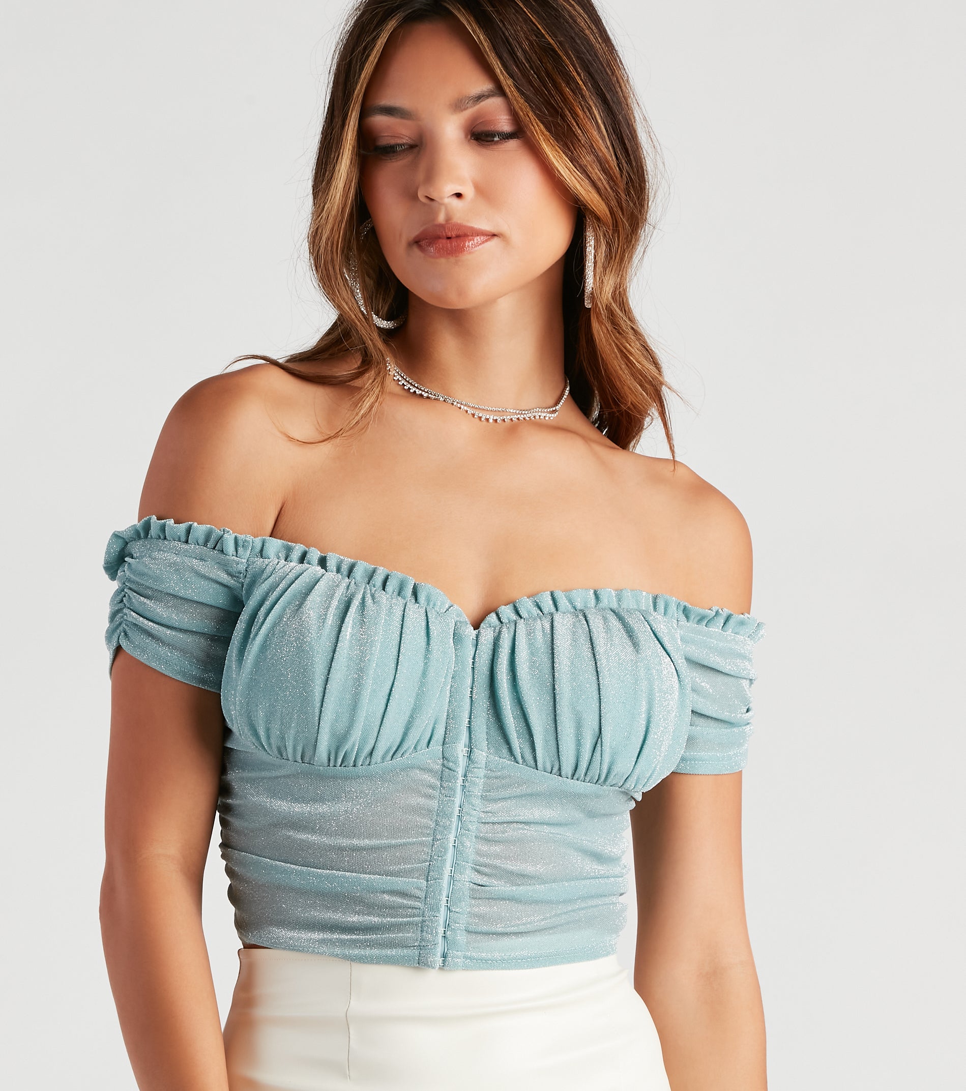 Glowing In Glitter Mesh Bustier - Image 4