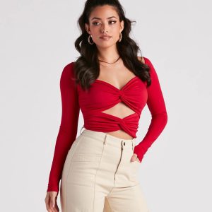 Wild Card Knit Cutout Crop Top