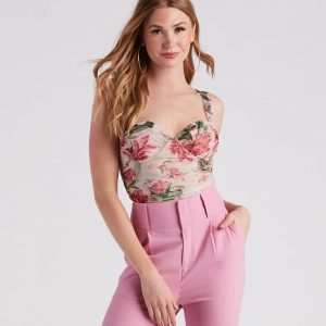 Spring Beauty Floral Mesh Bustier