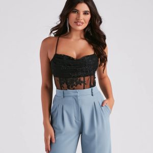 In Love With Lace Mesh Bodysuit