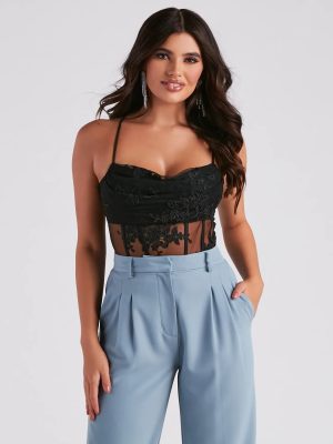 In Love With Lace Mesh Bodysuit