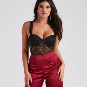 Lace Be Sheer Bustier Bodysuit