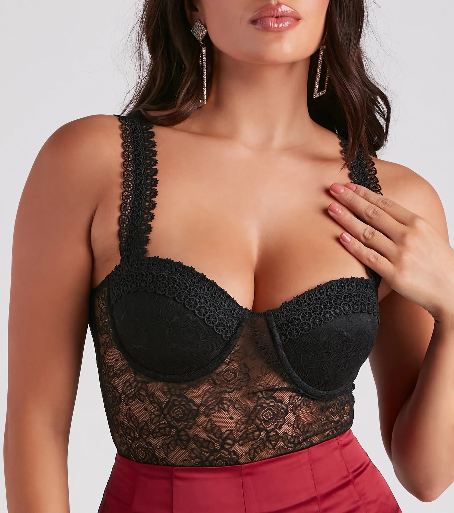 Lace Be Sheer Bustier Bodysuit - Image 4