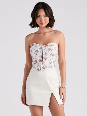 Floral Daydream Mesh Crop Bustier