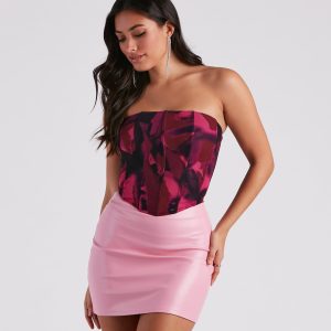Art Display Strapless Bustier