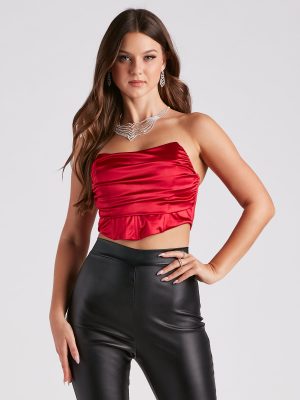 Life Of The Party Satin Corset Top