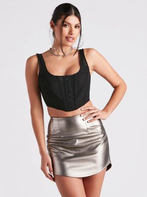 Talk Of The Night Mesh Corset Top