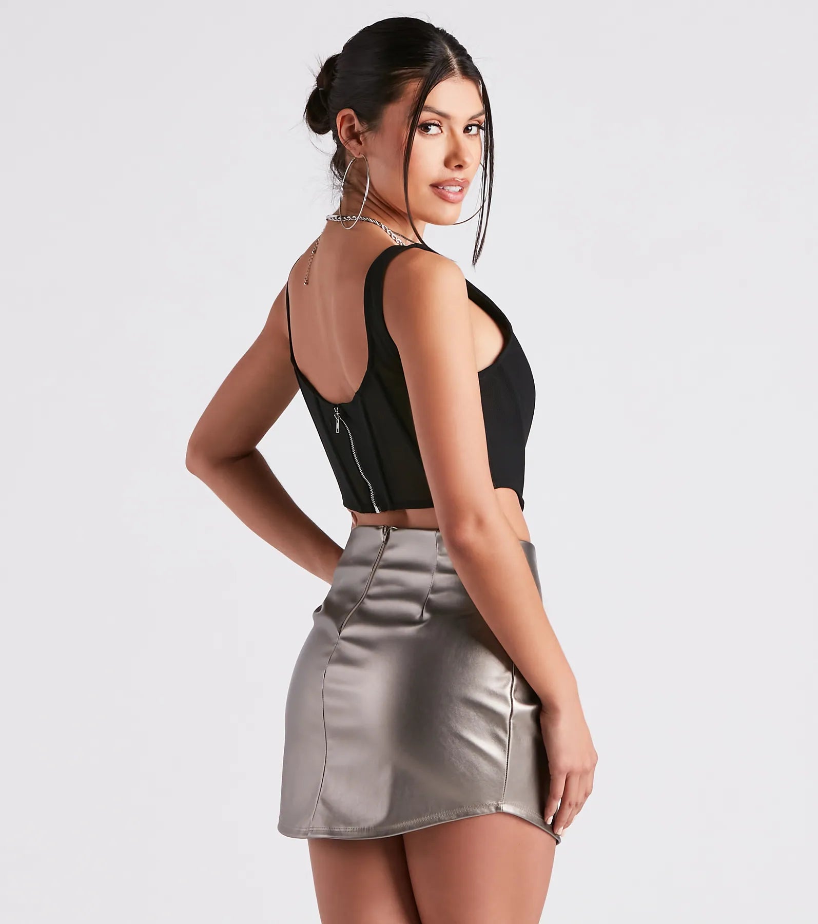 Talk Of The Night Mesh Corset Top - Image 2