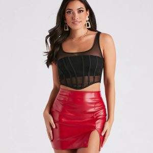 Night Out Mood Sheer Bustier Top