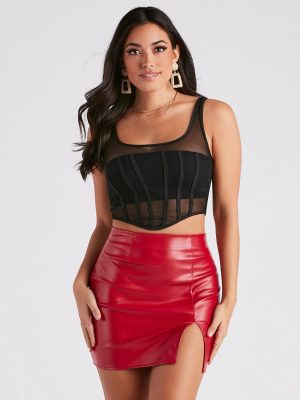 Night Out Mood Sheer Bustier Top