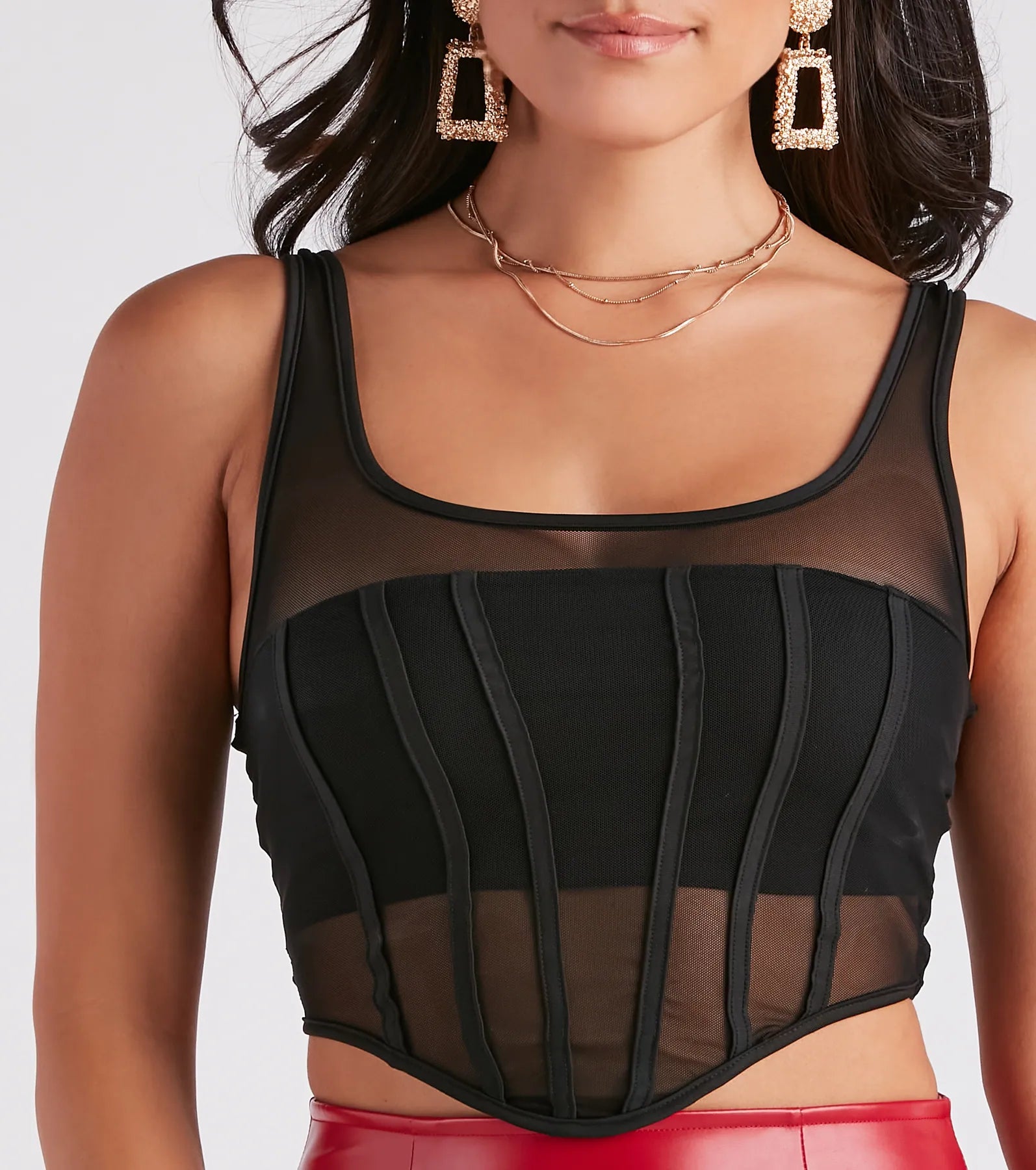Night Out Mood Sheer Bustier Top - Image 4