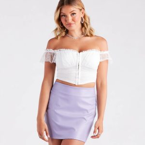 Polka Dot Cutie Mesh Crop Bustier