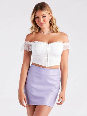 Polka Dot Cutie Mesh Crop Bustier