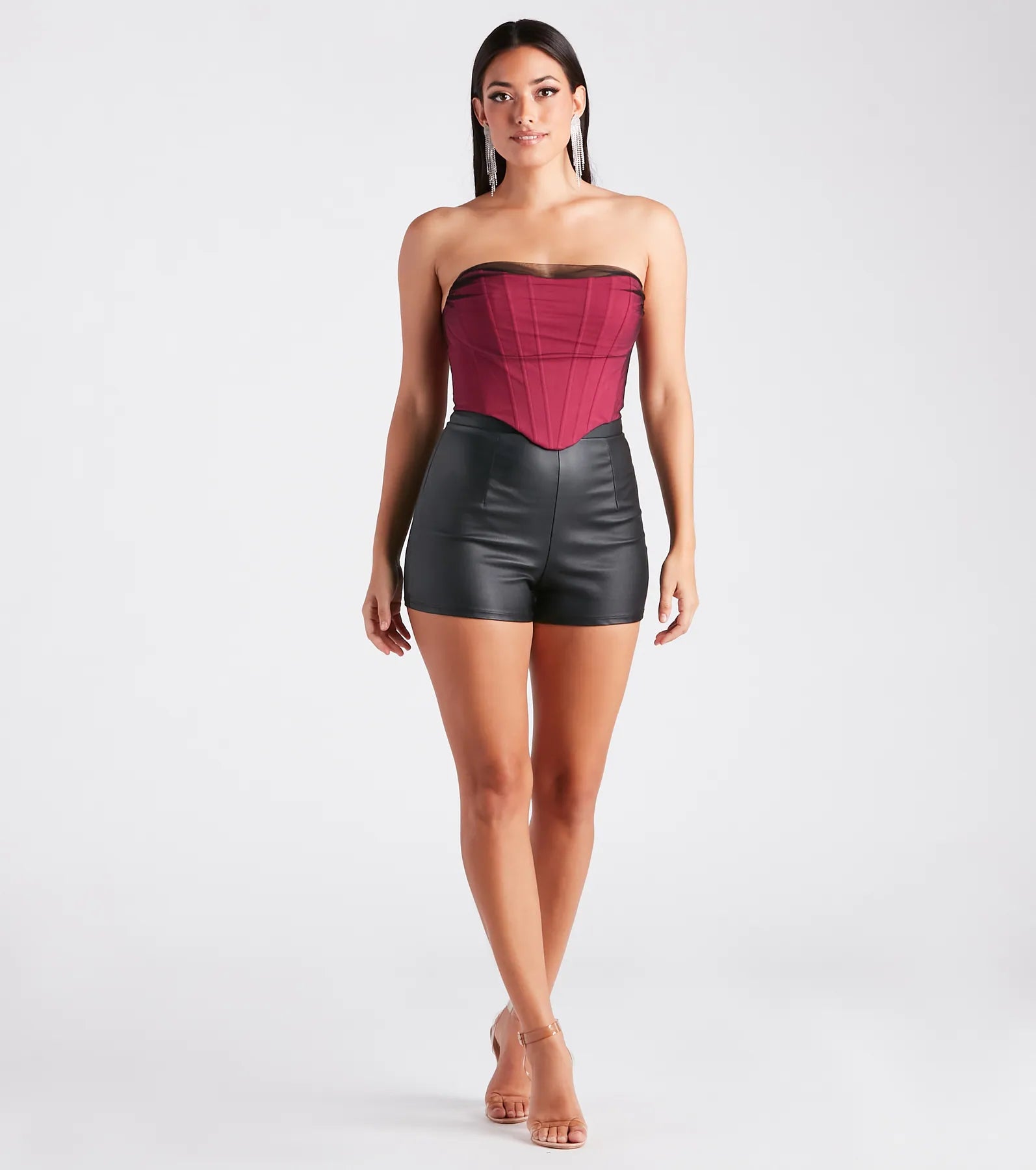 Having A Moment Ponte Tulle Corset Top - Image 3
