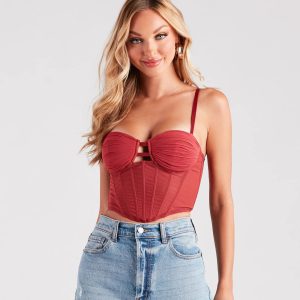Sweet Affection Ruched Crop Bustier