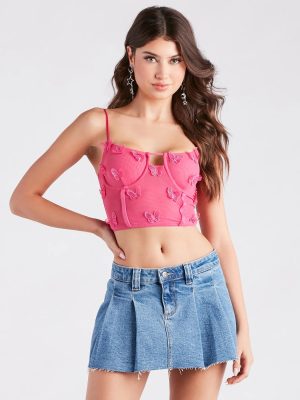 Social Butterfly Mesh Corset Top