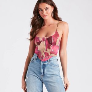 Looking Fabulous Marble Mesh Bustier