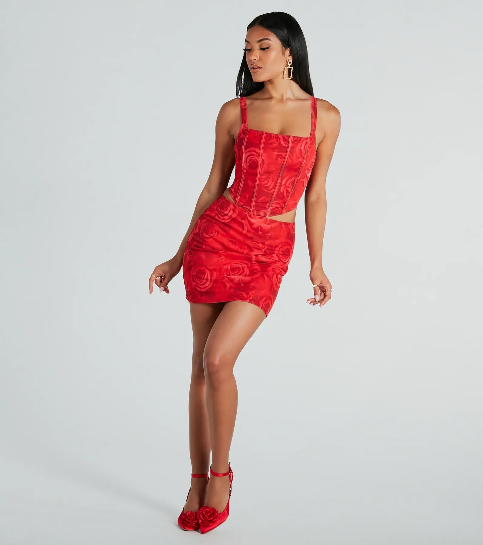 Romantic Ways Rose Lace-Up Mesh Bustier - Image 4