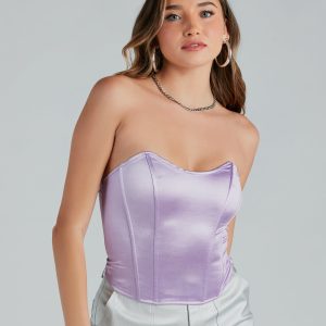 Smooth Criminal Satin Strapless Bustier