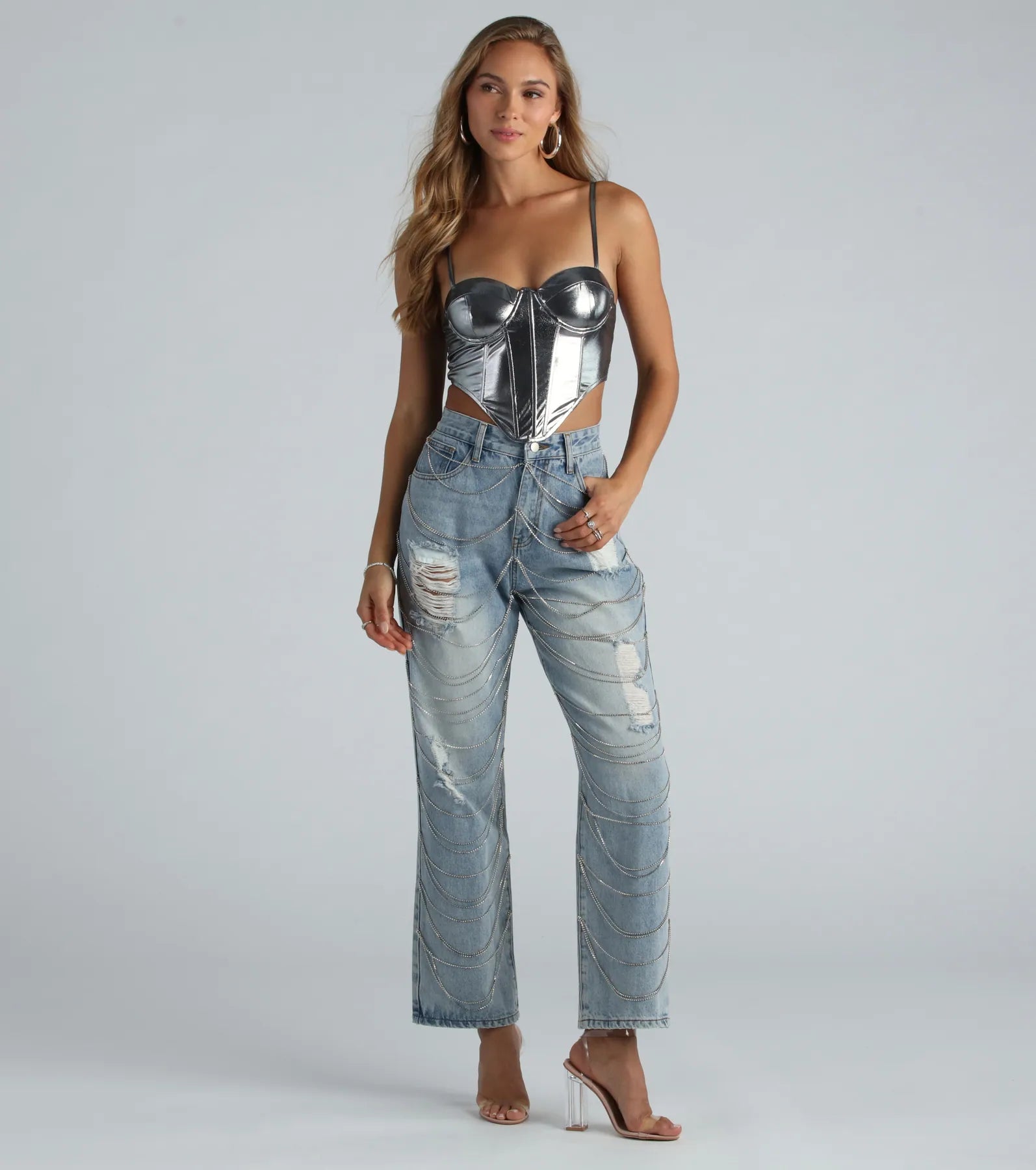 Future So Bright Metallic Crop Bustier - Image 4