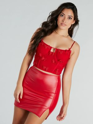 Cute Adoration Bow Applique Corset Top